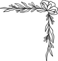 Flower Leafy Corner Frame Vector Art