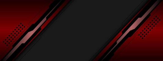 Abstract red metallic black line circuit cyber with geometric blank space design modern futuristic technology creative background vector