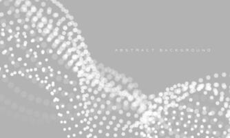 Abstract 3D grey particles flow wave dot landscape digital data structure future mesh grid technology background vector