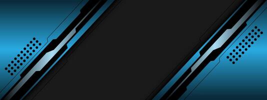 Abstract blue metallic black line circuit cyber with geometric blank space design modern futuristic technology creative background vector