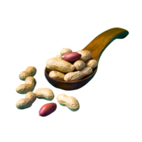 AI generated Peanuts in wooden spoon isolated on transparent background png