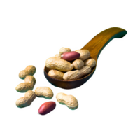 ai genererad jordnötter i trä- sked isolerat på transparent bakgrund png