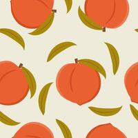 Peach fruit seamless pattern vector