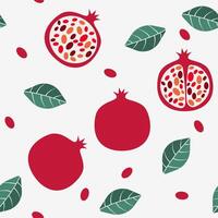 Pomegranate seamless pattern, tropical fruit pattern vector