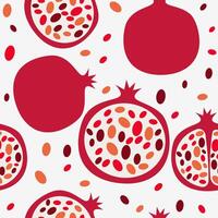 Pomegranate seamless pattern, tropical fruit pattern vector