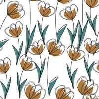 Flower nature seamless pattern background vector