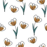 Flower nature seamless pattern background vector