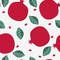 Pomegranate seamless pattern, tropical fruit pattern vector