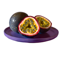 ai generiert Leidenschaft Obst Passiflora Edulis isoliert auf transparent Hintergrund png