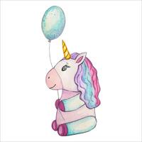 Hand drawn unicorn , watercolor illustration vector