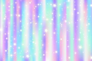 Holographic foil background with rainbow texture. Iridescent gradient neon print with laser effect and metallic texture. Vector pearlescent wallpaper.