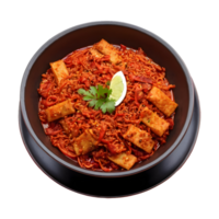 AI generated Indonesian balado noodle sticks have a traditional spicy and salty taste isolated png