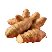 AI generated Transparent background highlights fresh ginger isolated png