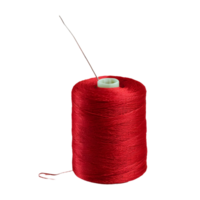 AI generated Horizontal photo of a red thread needle against a spool of thread isolated png