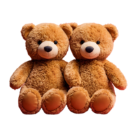 AI generated Pair of cuddling teddy bears isolated png