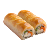 AI generated Japanese rice filled baked roll isolated png