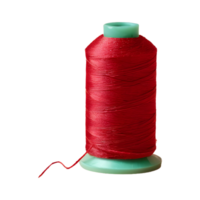 AI generated Horizontal photo of a red thread needle against a spool of thread isolated png