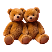 AI generated Pair of cuddling teddy bears isolated png