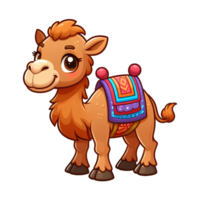 AI generated Camel in cartoon style on transparent background png