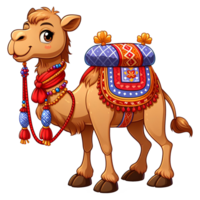 AI generated Camel in cartoon style on transparent background png