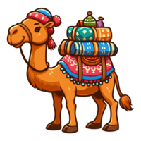 AI generated Camel in cartoon style on transparent background png