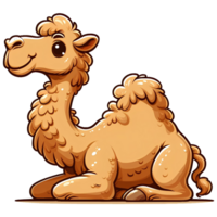 AI generated Camel in cartoon style on transparent background png