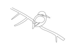 One continuous line drawing of Flying bird concept. Doodle vector illustration in simple linear style.