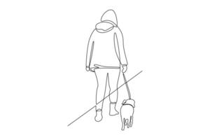 Continuous one line drawing Urban Pet concept. Doodle vector illustration.