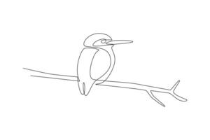 One continuous line drawing of Flying bird concept. Doodle vector illustration in simple linear style.