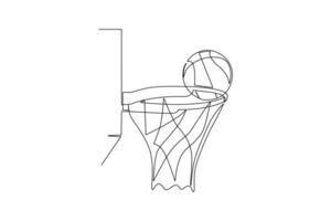 One continuous line drawing of Sports concept. Doodle vector illustration in simple linear style.