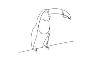 One continuous line drawing of Flying bird concept. Doodle vector illustration in simple linear style.