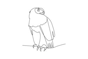 One continuous line drawing of Flying bird concept. Doodle vector illustration in simple linear style.