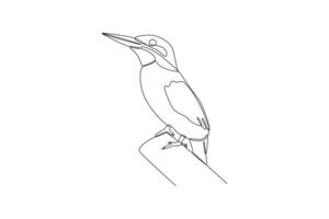 One continuous line drawing of Flying bird concept. Doodle vector illustration in simple linear style.