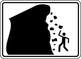 Road Warning Sign, Falling Rocks , Falling Ice vector