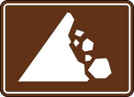 Caution Falling Rocks Sign vector