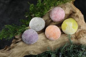 Color japanese sweets daifuku mochi photo