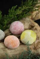 Color japanese sweets daifuku mochi photo