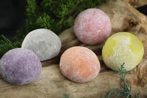 Color japanese sweets daifuku mochi photo