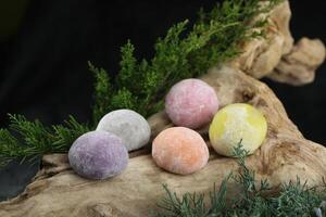 Color japanese sweets daifuku mochi photo