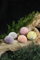 Color japanese sweets daifuku mochi photo