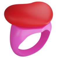 Herz Ring Clip Art eben Design Symbol isoliert auf transparent Hintergrund, 3d machen Valentinstag Konzept png