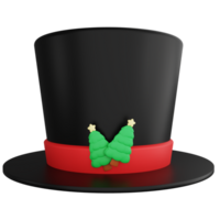 Noël chapeau clipart plat conception icône isolé sur transparent arrière-plan, 3d rendre Noël et Nouveau année concept png