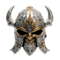 AI generated Artistic Style Viking Helmet Ancient War Helmet No Background png