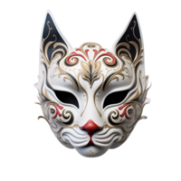 AI generated Japanese Animal Style Kabuki Mask Cool Artistic Mask No Background png