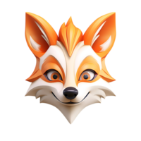 AI generated 3D Cartoon Fox Illustration Logo No Background Perfect for Print on Demand png