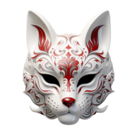 AI generated Japanese Animal Style Kabuki Mask Cool Artistic Mask No Background png