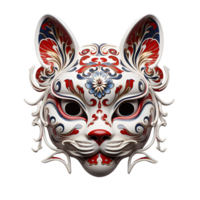 AI generated Japanese Animal Style Kabuki Mask Cool Artistic Mask No Background png