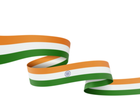 India flag element design national independence day banner ribbon png