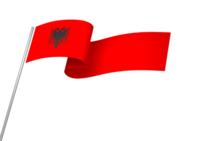 Albania flag element design national independence day banner ribbon png