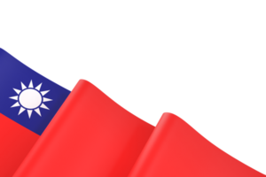 Taiwan flag element design national independence day banner ribbon png